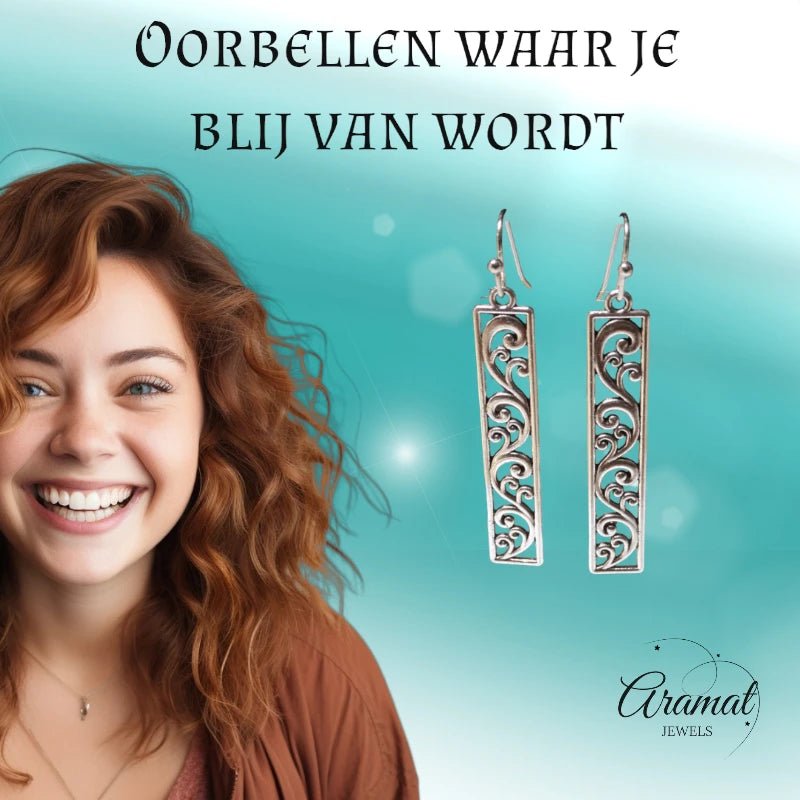 Dames Oorhangers Rechthoekige Bedel -