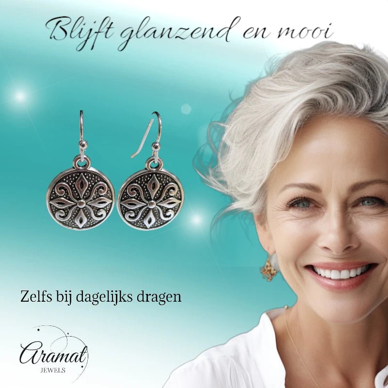Boho Oorhangers Ronde Bedel &acirc;&euro;&ldquo; Antieke Legering &acirc;&euro;&ldquo; 28x15mm -
