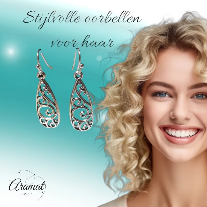 Sierlijke Boho Druppel Oorhangers &acirc;&euro;&ldquo; Antieke Afwerking &acirc;&euro;&ldquo; 40x11m