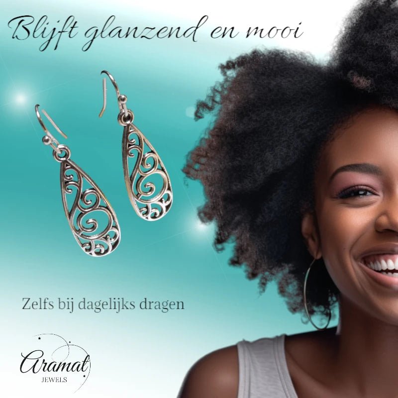 Sierlijke Boho Druppel Oorhangers &acirc;&euro;&ldquo; Antieke Afwerking &acirc;&euro;&ldquo; 40x11m