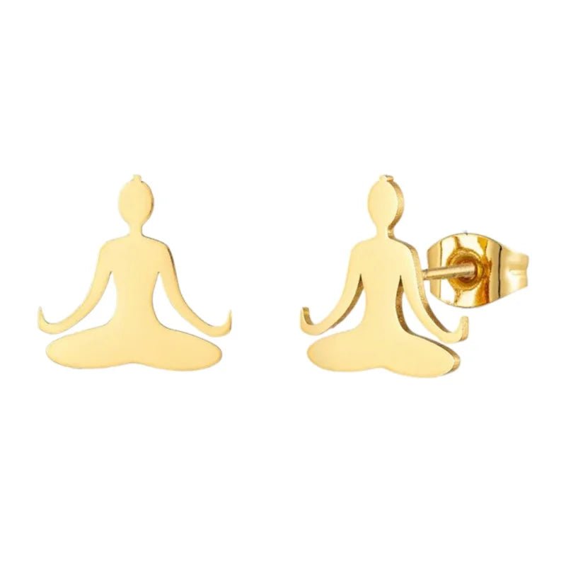 Goudkleurige Stalen Yoga Oorbellen -