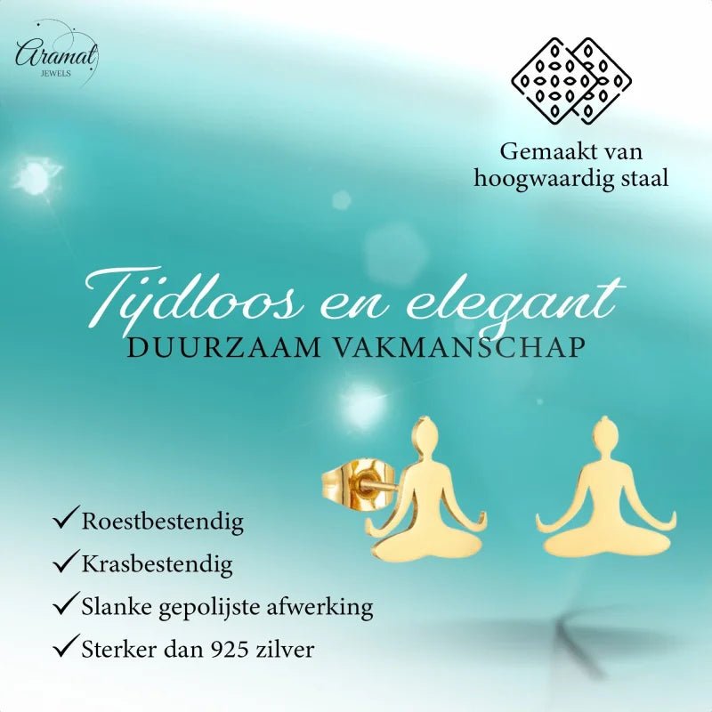 Goudkleurige Stalen Yoga Oorbellen -