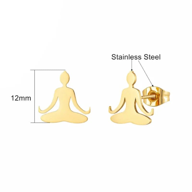 Goudkleurige Stalen Yoga Oorbellen -