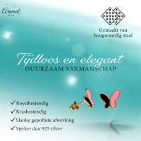 Stijlvolle Vlinder Oorbellen Van Rvs Met Emaille Afwerking -