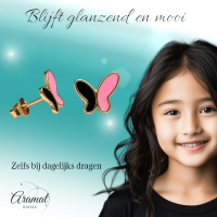 Stijlvolle Vlinder Oorbellen Van Rvs Met Emaille Afwerking -