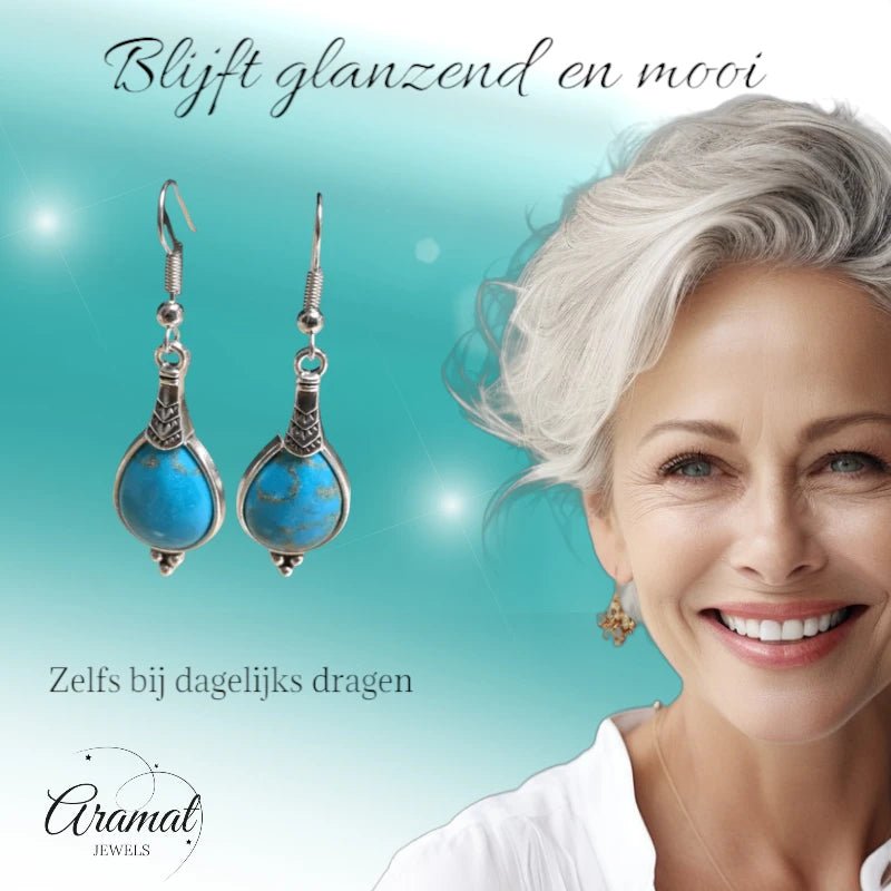 Elegante Druppel Oorhangers Hemelsblauw vrouw -