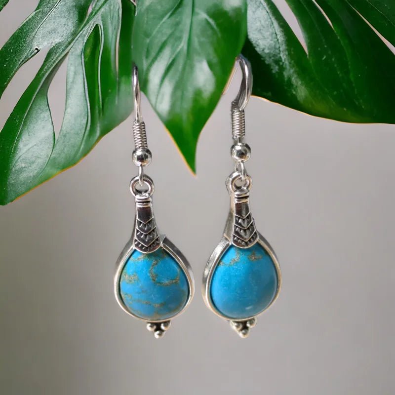 Elegante Druppel Oorhangers Hemelsblauw vrouw -