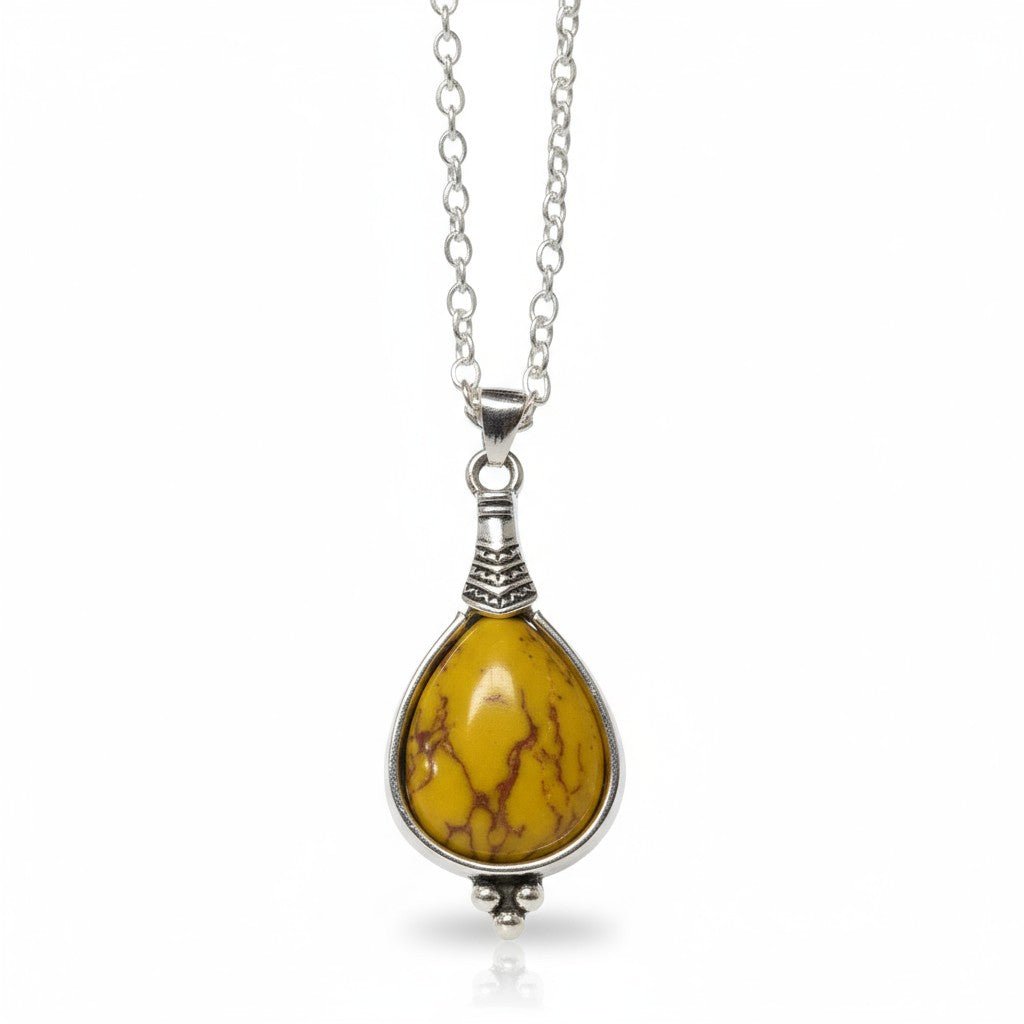 Gele Boho Ketting - Zinklegering - 33mm - Damesketting - Dames