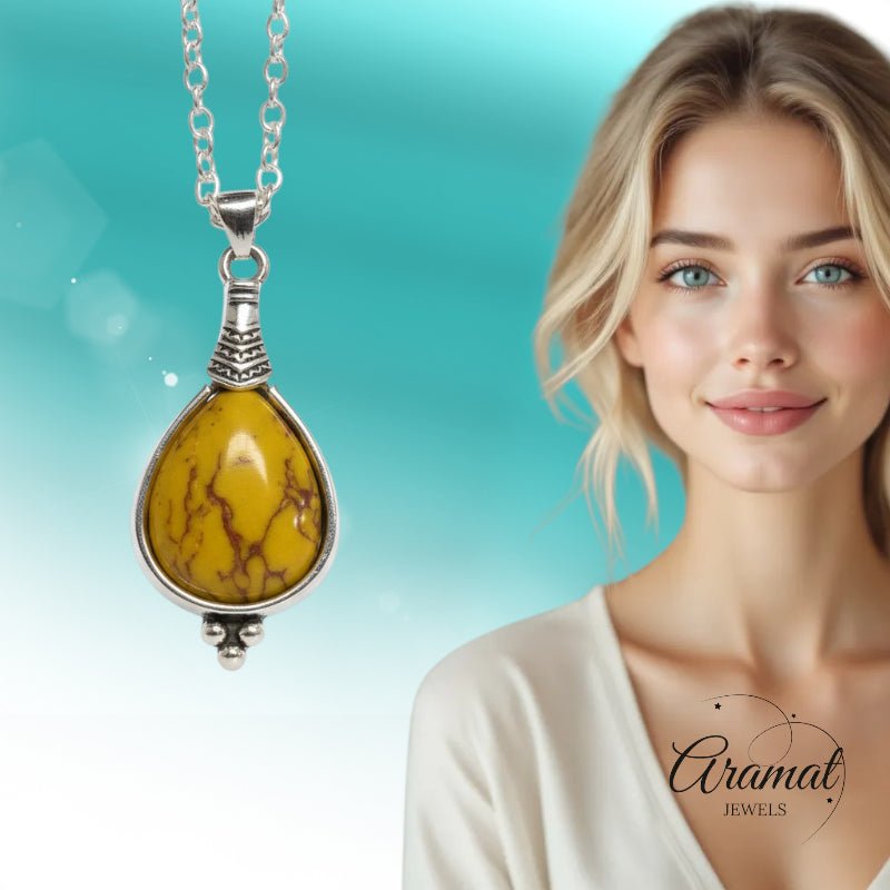 Gele Boho Ketting - Zinklegering - 33mm - Damesketting - Dames