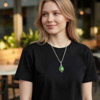 Bohemien Groene Gemarmerde Ketting - Dames