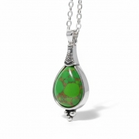 Bohemien Groene Gemarmerde Ketting - Dames