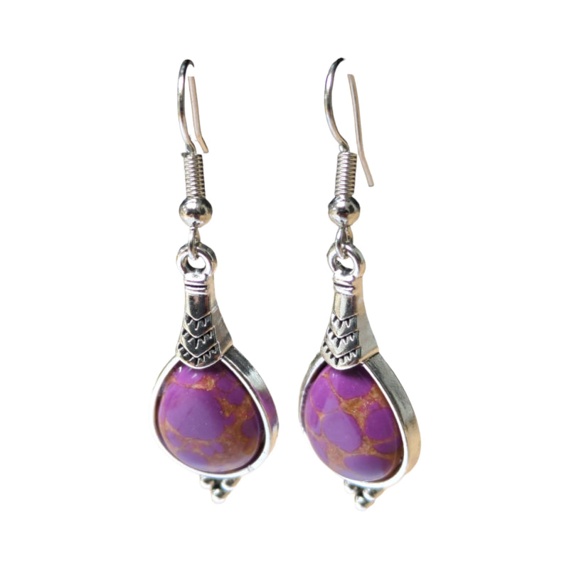 Prachtige Paarse Druppel Oorhangers met Bohemien Charme -