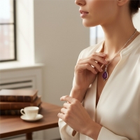 Bohemien Ketting met Druppelvormige Hanger - Dames