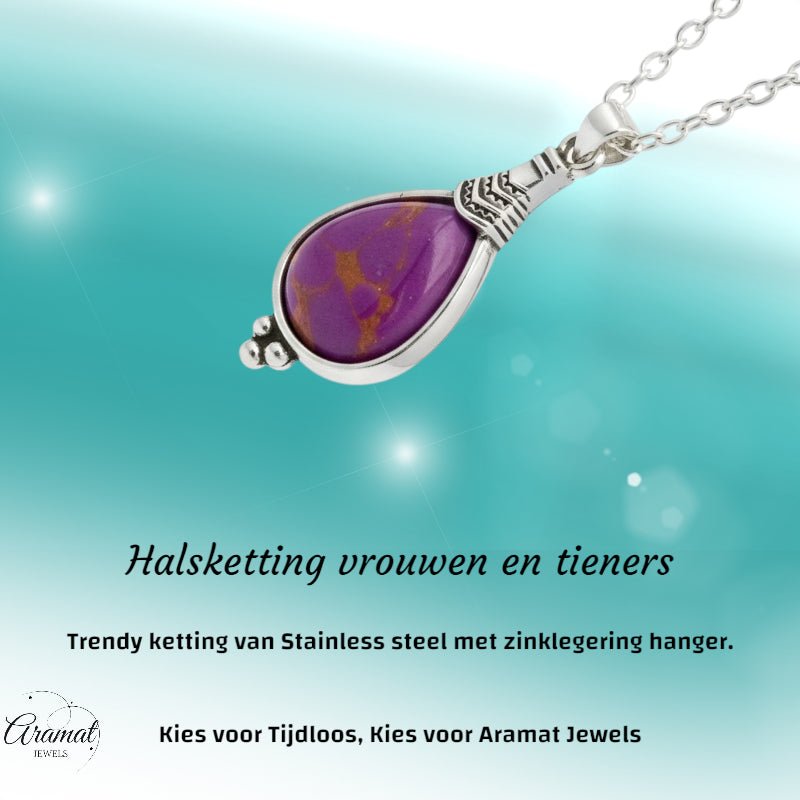 Bohemien Ketting met Druppelvormige Hanger - Dames