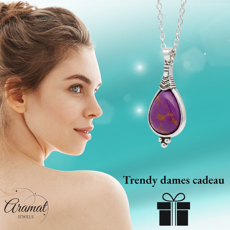 Bohemien Ketting met Druppelvormige Hanger - Dames