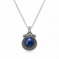 Boho halsketting met blauwe steen - Dames