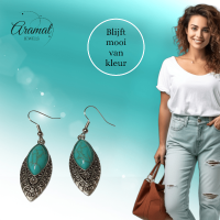 Bohemien Oorhangers met Ovale Hanger -