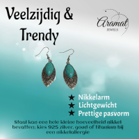 Bohemien Oorhangers met Ovale Hanger -