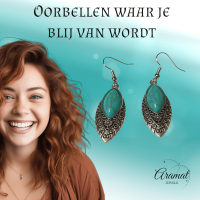Bohemien Oorhangers met Ovale Hanger -