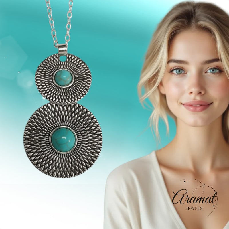 Trendy Bohemien Halsketting met Gemarmerde Steen - Dames