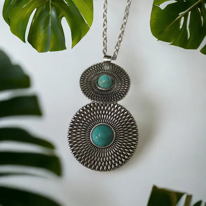 Trendy Bohemien Halsketting met Gemarmerde Steen - Dames
