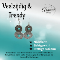 Bohemien Oorhangers met Dubbele Cirkels -