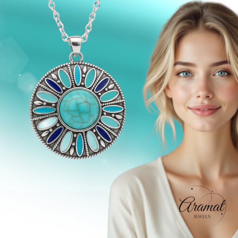 Boho Halsketting met ronde hanger - Dames