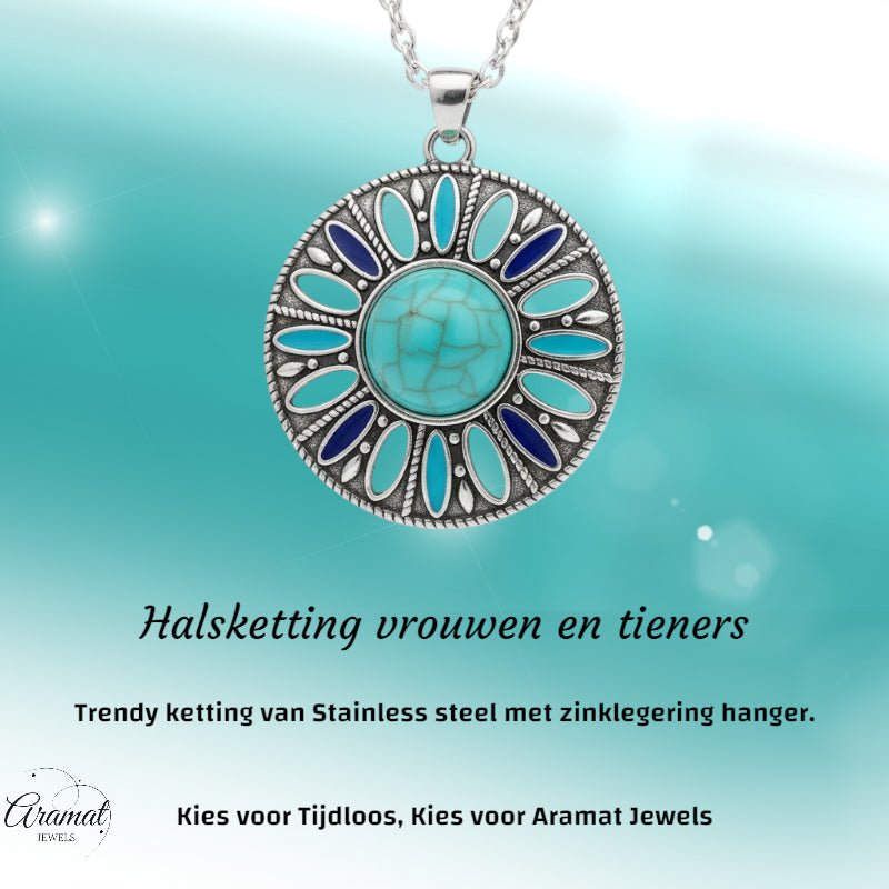 Boho Halsketting met ronde hanger - Dames