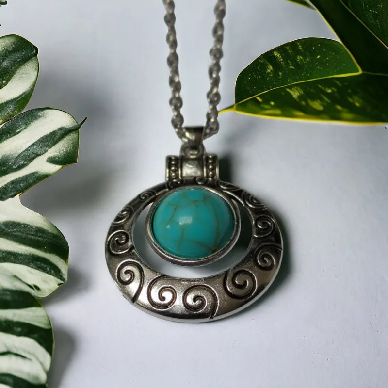 Bohemien Halsketting met Turquoise Steen - Dames