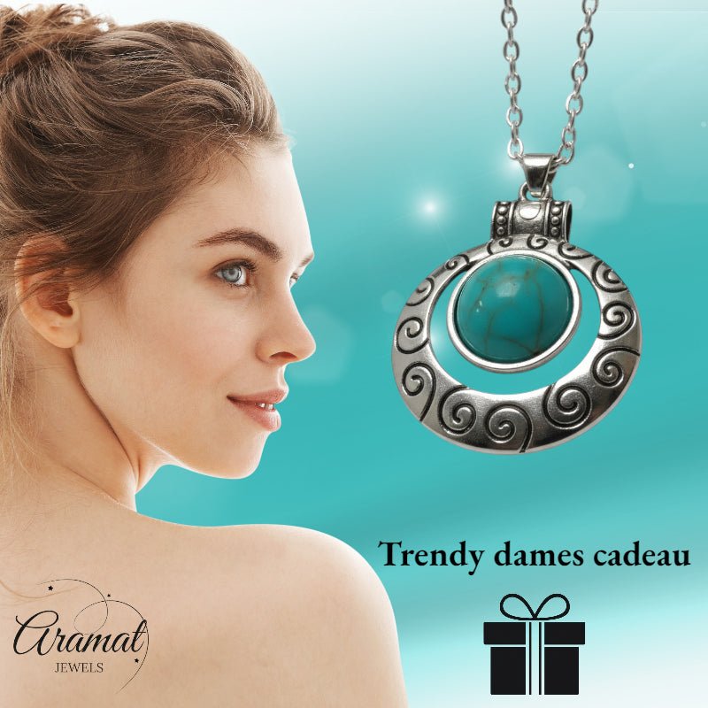 Bohemien Halsketting met Turquoise Steen - Dames