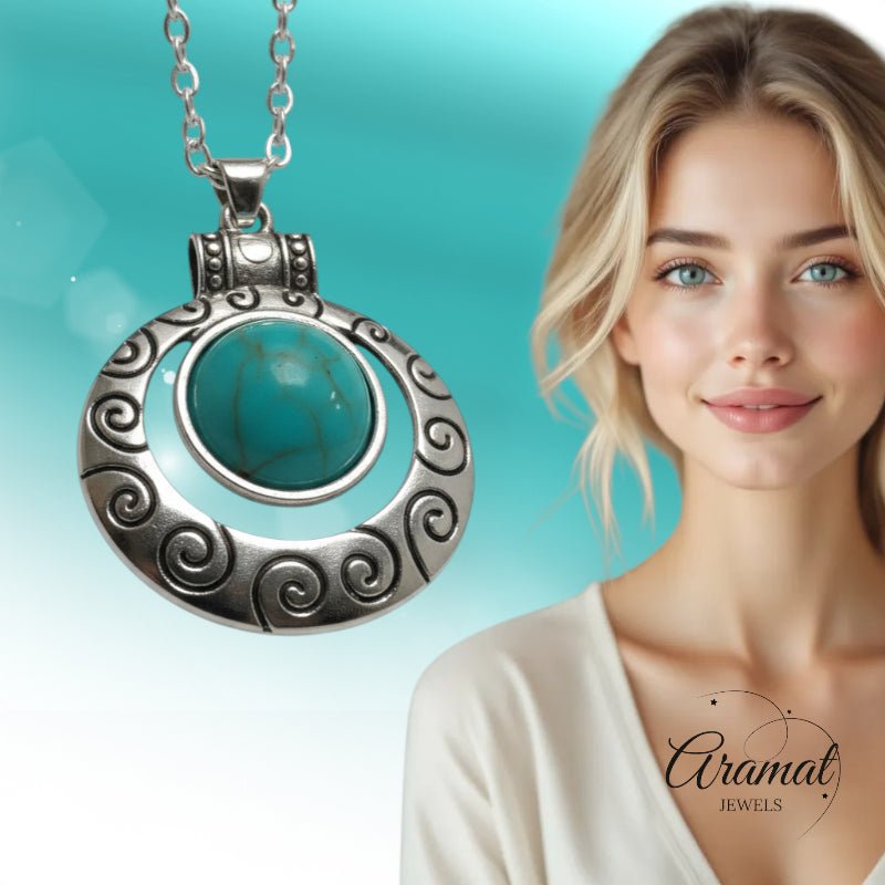 Bohemien Halsketting met Turquoise Steen - Dames