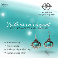 Hippe Bohemien Oorhangers met Turquoise Steen -