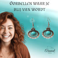 Hippe Bohemien Oorhangers met Turquoise Steen -