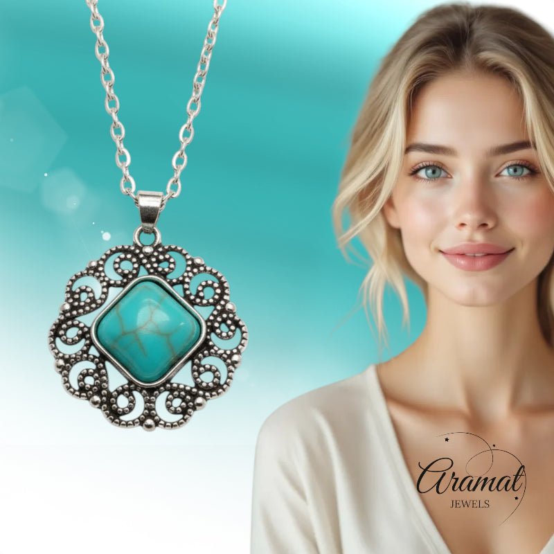 Boho Halsketting met Turquoise Steen - Dames