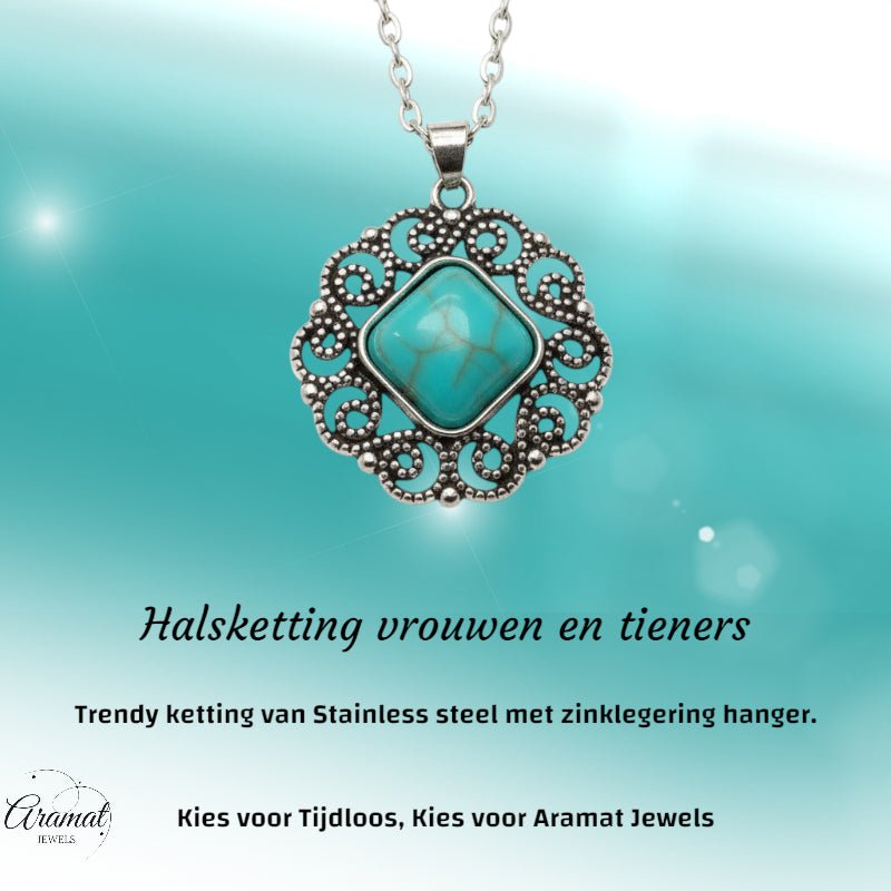 Boho Halsketting met Turquoise Steen - Dames