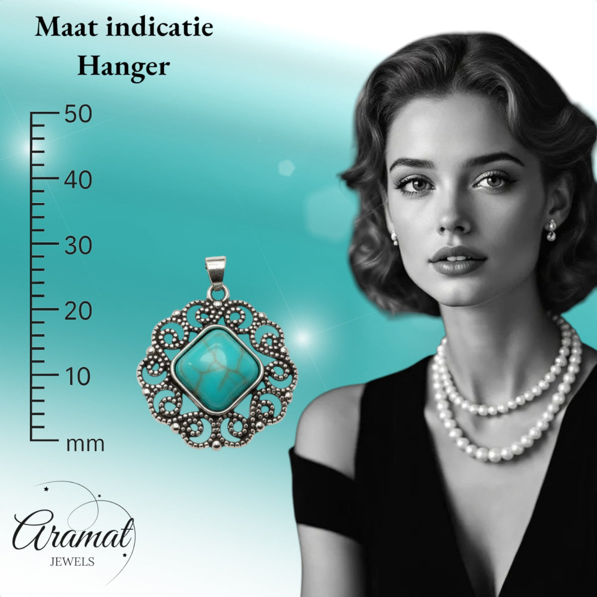 Boho Halsketting met Turquoise Steen - Dames
