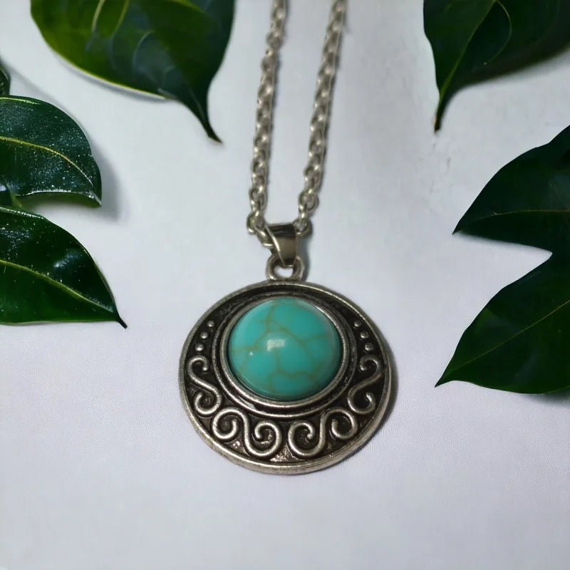 Boho Ketting met Gemarmerde Turquoise Steen - Dames