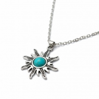 Boho Zonne Halsketting met Turquoise steen - Dames