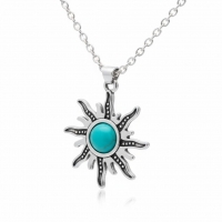 Boho Zonne Halsketting met Turquoise steen - Dames