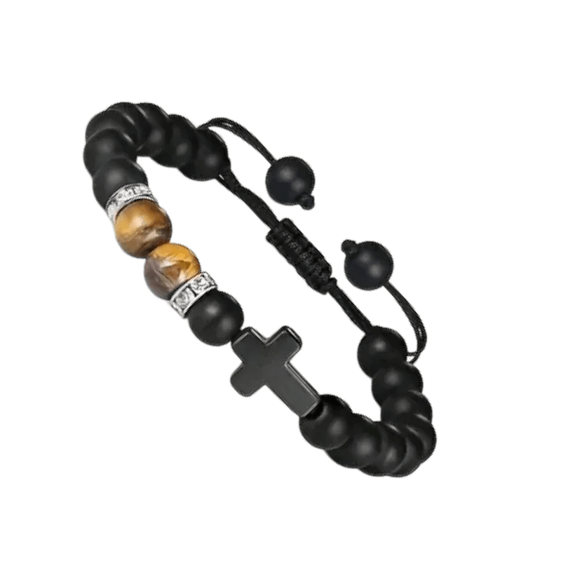 Verstelbare Armband Met Tijgeroog & Natuursteen