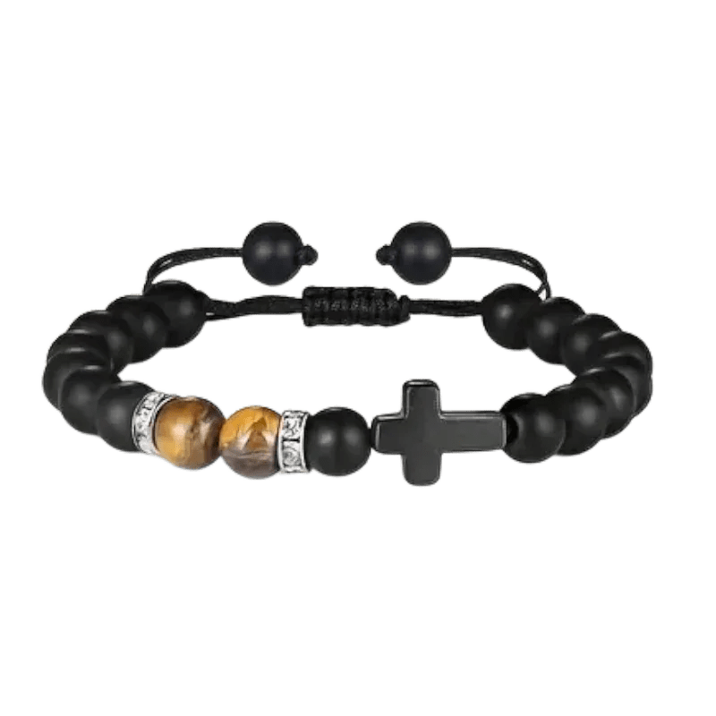 Verstelbare Armband Met Tijgeroog & Natuursteen