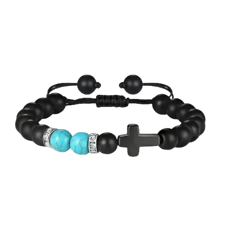 Verstelbare Zwarte Turkoois Armband - Unisex