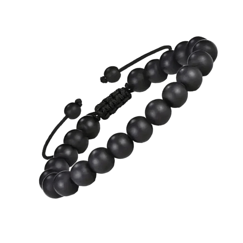 Verstelbare Zwarte Steen Armband