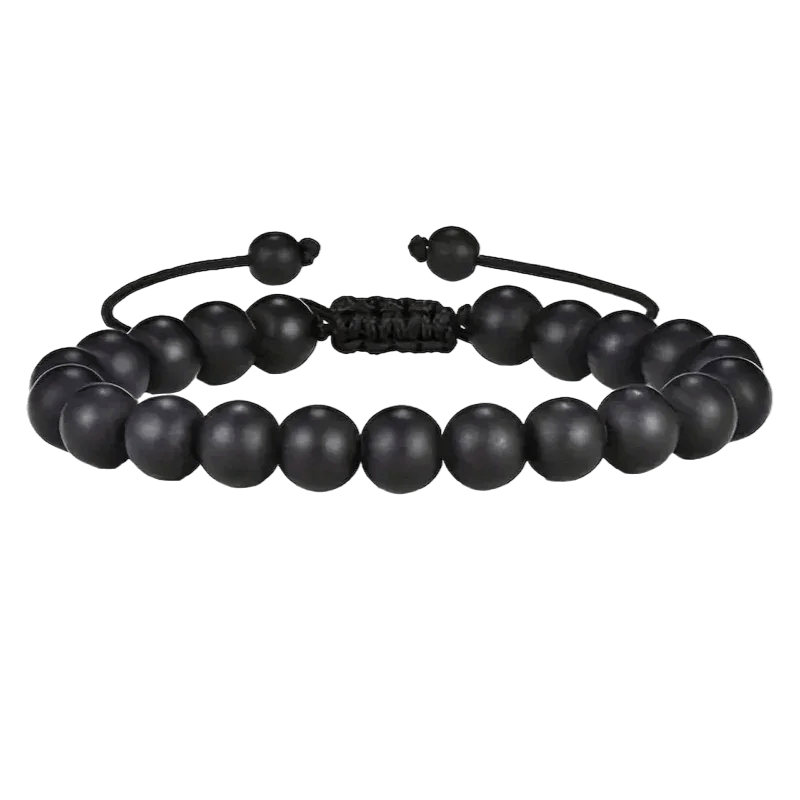 Verstelbare Zwarte Steen Armband