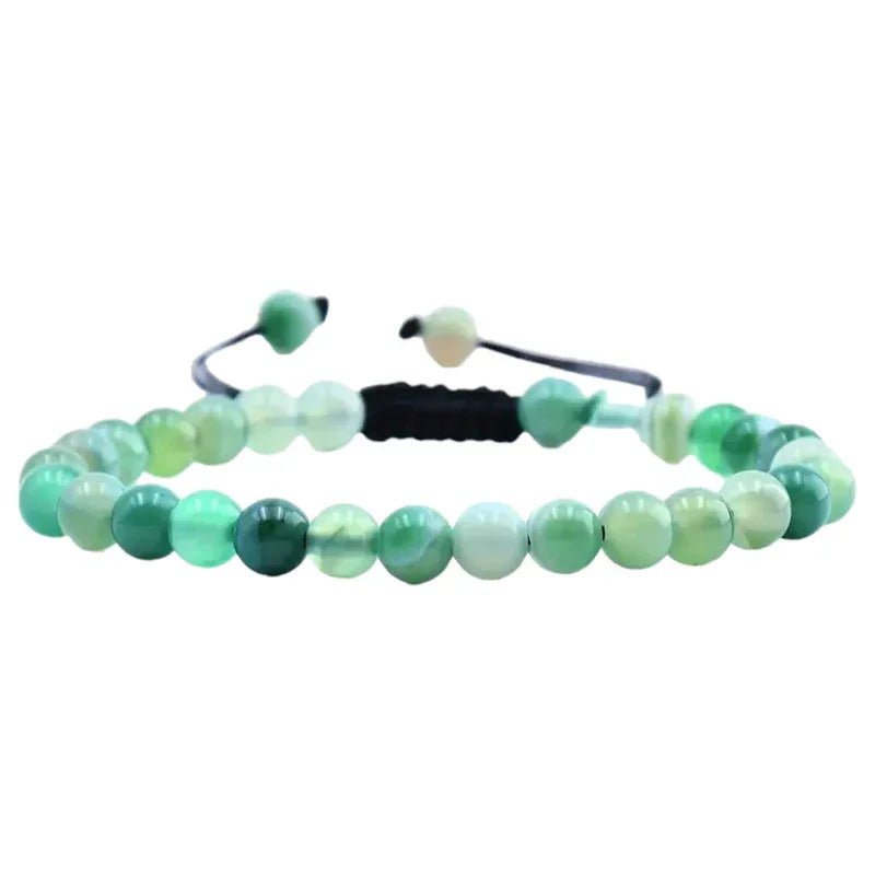 Verstelbare Groene Streepagaat Armband - Unisex