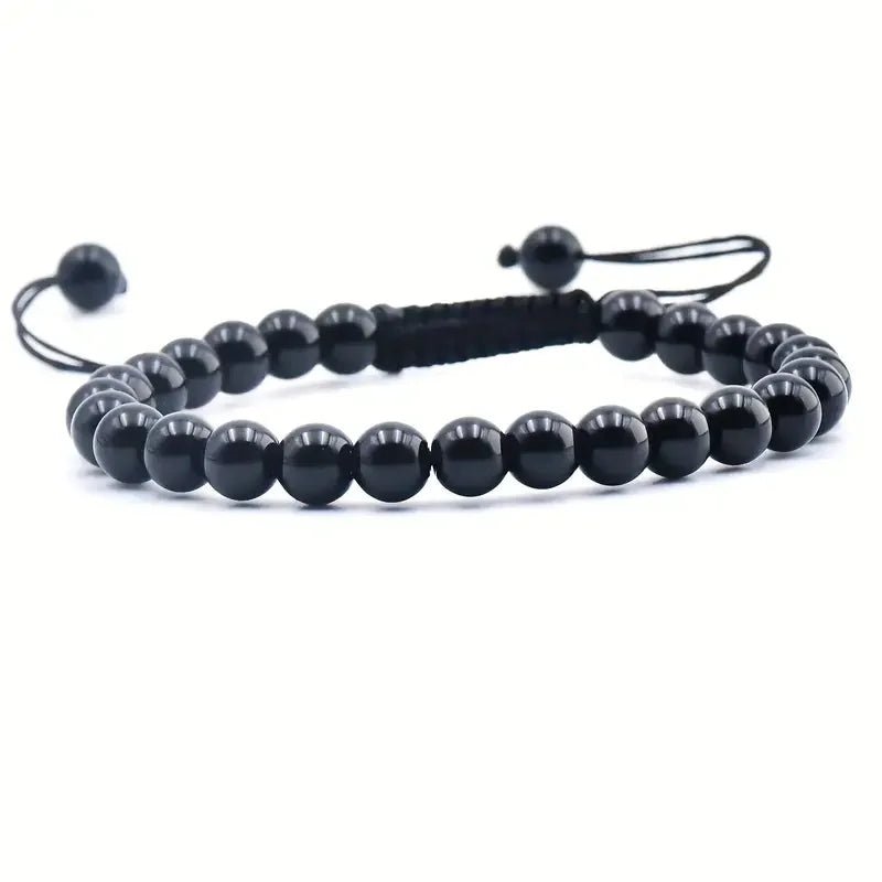 Verstelbare Zwarte Onyx Armband natuursteen - Unisex