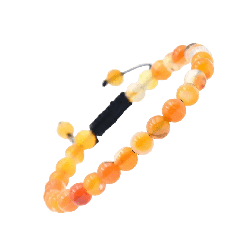 Verstelbare Armband Oranje Gestreept Agaat - Unisex