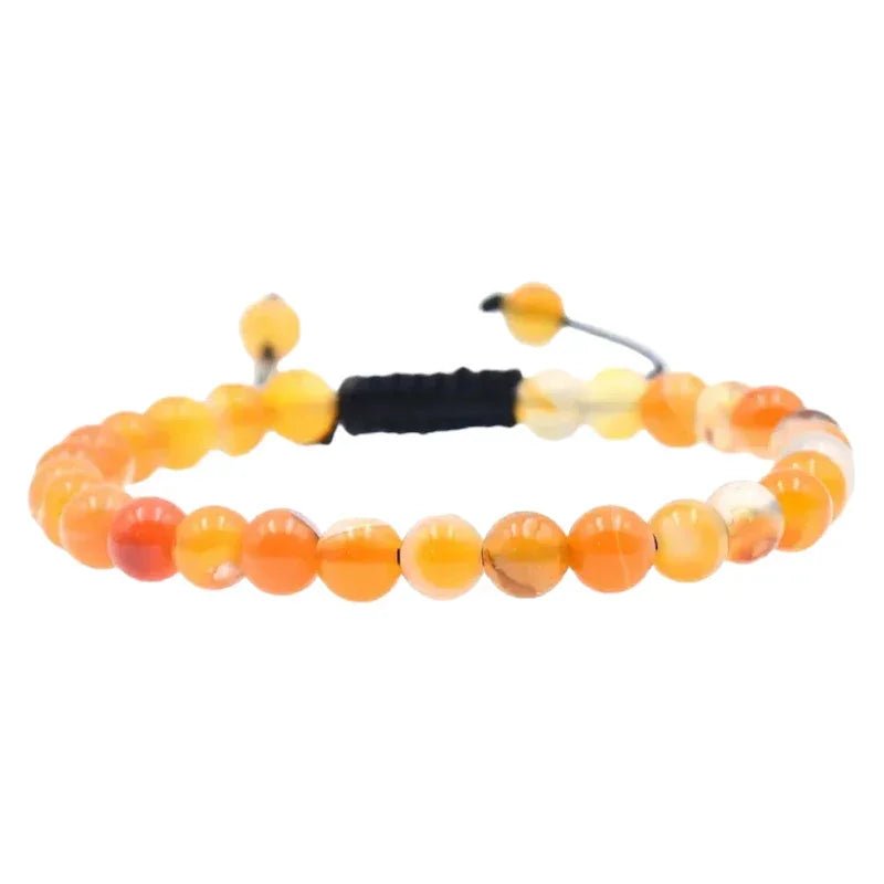 Verstelbare Armband Oranje Gestreept Agaat - Unisex