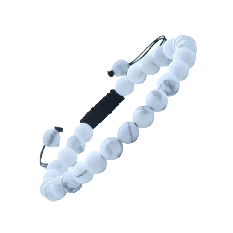Verstelbare Wit Howliet Armband natuursteen - Unisex