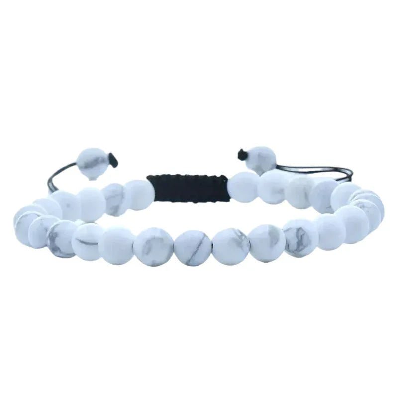 Verstelbare Wit Howliet Armband natuursteen - Unisex